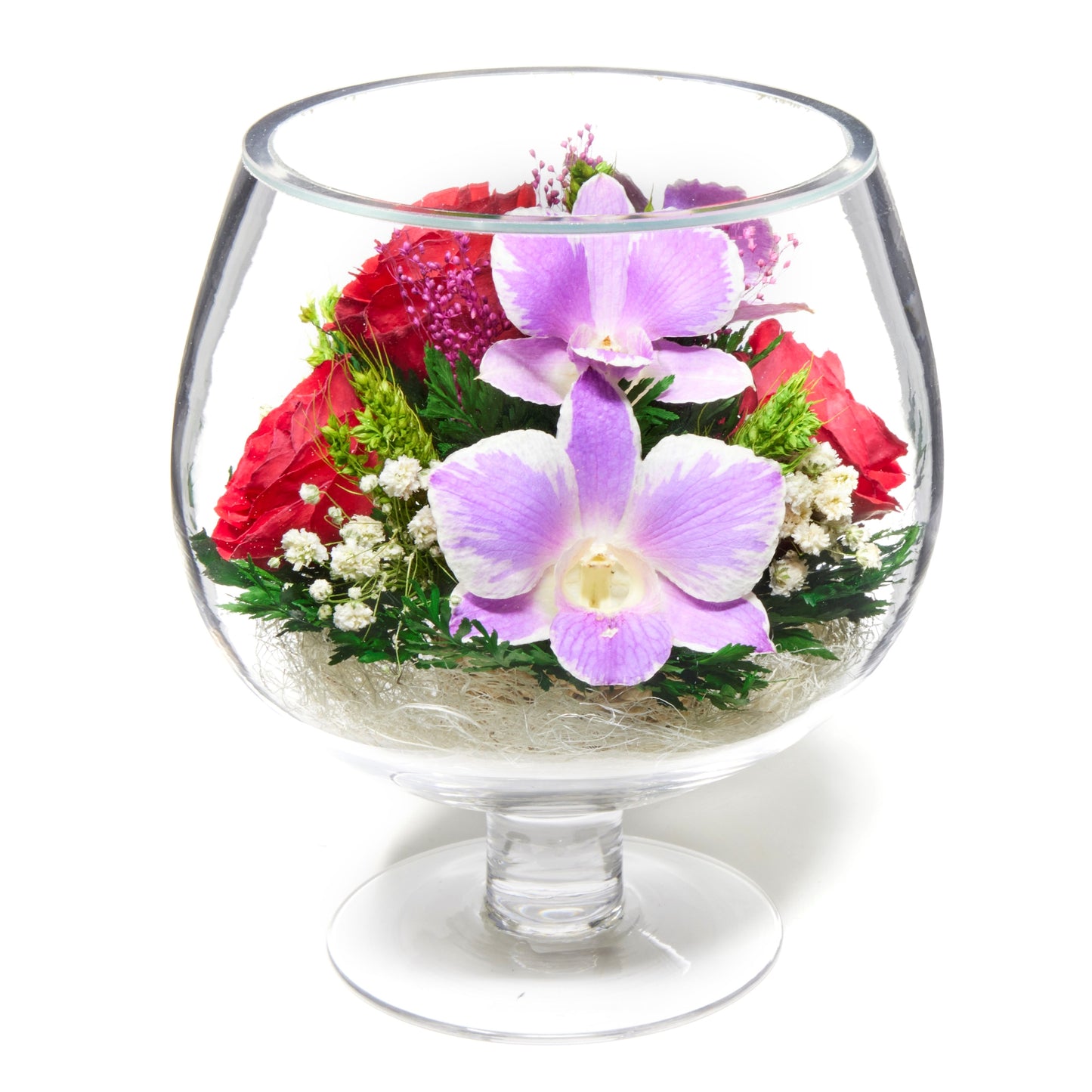 Radiant Kaleidoscope: A Burst of Vibrant Blooms in One Bouquet of Mixed Orchids and Roses