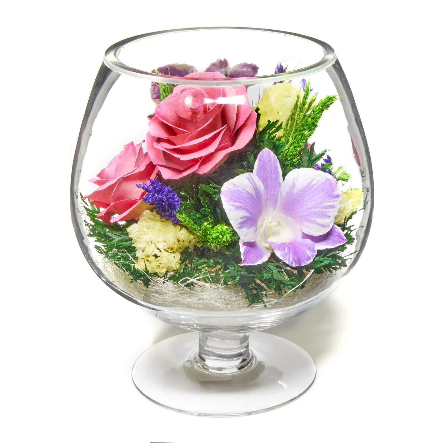 Radiant Kaleidoscope: A Burst of Vibrant Blooms in One Bouquet of Mixed Orchids and Roses